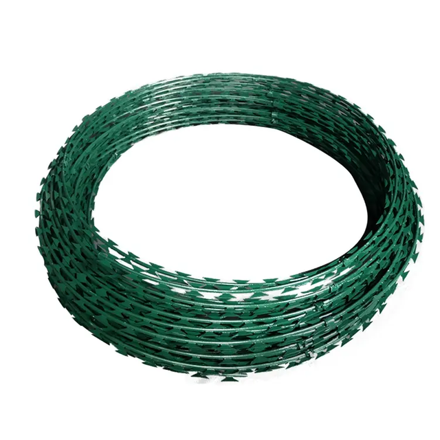 Hot Dipped Galvanized Steel Wire Concertina Razor Blade 250m Barbed Wire Coil